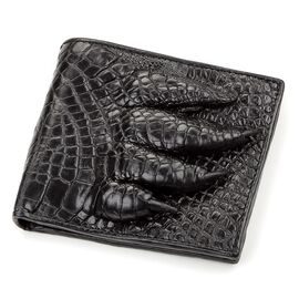 Гаманець чоловічий з натуральної шкіри крокодила чорний 18200, image 