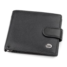 Чоловічий гаманець ST Leather 18309 (ST113-1) з зажимом для грошей Чорний, Чорний, image 