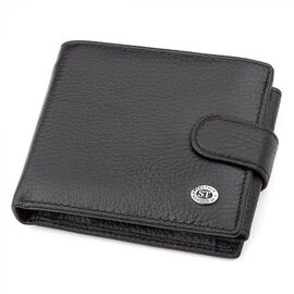 Купить - Мужской кошелек ST Leather 18334 (ST102) натуральная кожа Черный, Черный, фото , характеристики, отзывы