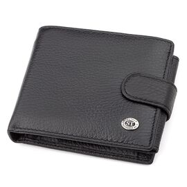 Мужской кошелек ST Leather 18334 (ST102) натуральная кожа Черный, Черный, фото 