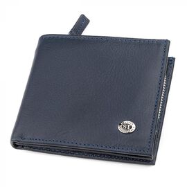 Купить - Мужской кошелек ST Leather 18342 (ST154) на молнии Синий, фото , характеристики, отзывы