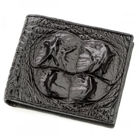 Купить Бумажник мужской CROCODILE LEATHER 18582 из натуральной кожи крокодила Черный, Черный, фото , характеристики, отзывы
