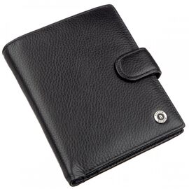 Купить Кожаное мужское портмоне на кнопке Boston 18822 Черный, Черный, фото , характеристики, отзывы