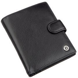 Купить - Кожаное мужское портмоне на кнопке Boston 18822 Черный, Черный, фото , характеристики, отзывы