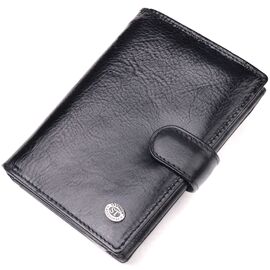 Купить - Вертикальный мужской бумажник из натуральной кожи ST Leather 19406 Черный, фото , характеристики, отзывы