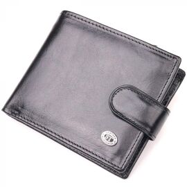 Купить Надежный мужской бумажник из натуральной гладкой кожи ST Leather 19408 Черный, фото , характеристики, отзывы