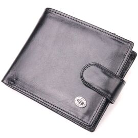 Купить - Надежный мужской бумажник из натуральной гладкой кожи ST Leather 19408 Черный, фото , характеристики, отзывы