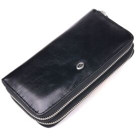 Купить - Вместительный мужской клатч из натуральной гладкой кожи ST Leather 19411 Черный, фото , характеристики, отзывы