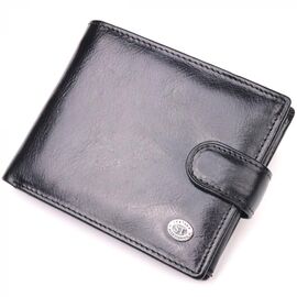 Купить Классический мужской бумажник среднего размера из натуральной кожи ST Leather 19412 Черный, фото , характеристики, отзывы