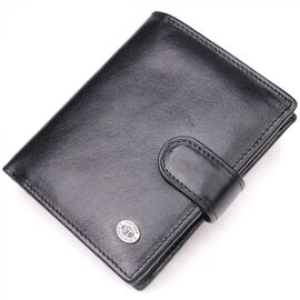 Придбати Вертикальний чоловічий гаманець із натуральної шкіри ST Leather 19413 Чорний, image , характеристики, відгуки