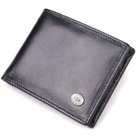 Придбати Компактний затиск для грошей із натуральної гладкої шкіри ST Leather 19416 Чорний, image , характеристики, відгуки