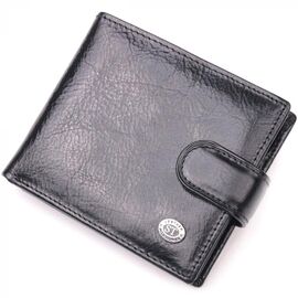 Купить Вместительный мужской бумажник среднего размера из натуральной кожи ST Leather 19419 Черный, фото , характеристики, отзывы