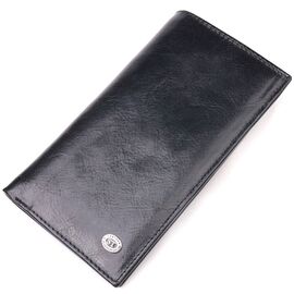 Купить - Вертикальный бумажник для мужчин из натуральной кожи ST Leather 19420 Черный, фото , характеристики, отзывы