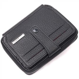 Придбати Компактний гаманець із натуральної зернистої шкіри KARYA 20971 Чорний, image , характеристики, відгуки