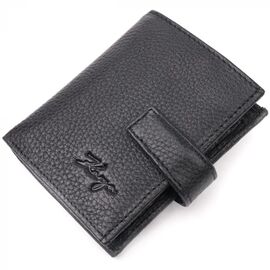 Придбати Функціональний вертикальний невеликий чоловічий гаманець із зернистої шкіри KARYA 20992 Чорний, image , характеристики, відгуки