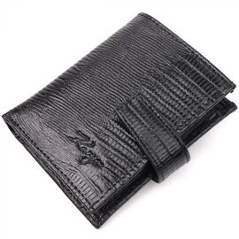 Придбати Практичний вертикальний невеликий чоловічий гаманець із фактурної шкіри KARYA 20993 Чорний, image , характеристики, відгуки
