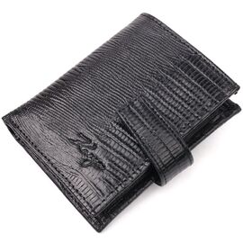 Купить - Практичный вертикальный небольшой мужской кошелек из фактурной кожи KARYA 20993 Черный, фото , характеристики, отзывы