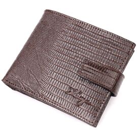 Купить - Практичный мужской кошелек из фактурной кожи KARYA 21036 Коричневый, фото , характеристики, отзывы