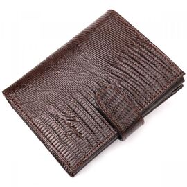 Придбати Надійний чоловічий гаманець із фактурної шкіри KARYA 21039 Коричневий, image , характеристики, відгуки