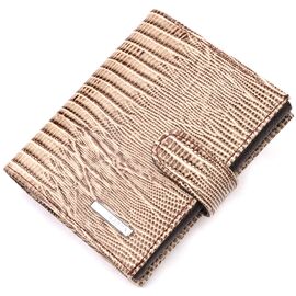 Купить - Красивый кошелек из натуральной фактурной кожи KARYA 21041 Бежевый, фото , характеристики, отзывы