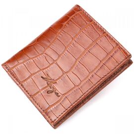 Придбати Надійний чоловічий гаманець із фактурної шкіри під рептилію KARYA 21058 Коричневий, image , характеристики, відгуки