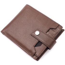Купить - Практичный мужской кошелек из натуральной кожи KARYA 21067 Коричневый, фото , характеристики, отзывы