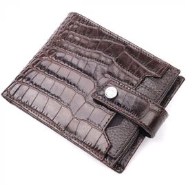 Придбати Функціональний чоловічий гаманець із фактурної шкіри KARYA 21069 Коричневий, image , характеристики, відгуки