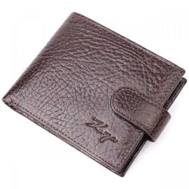 Купить Вместительный мужской кошелек с хлястиком из натуральной кожи KARYA 21078 Коричневый, фото , характеристики, отзывы
