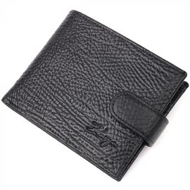 Купить Классический мужской кошелек с хлястиком из натуральной кожи KARYA 21079 Черный, фото , характеристики, отзывы