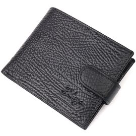 Купить - Классический мужской кошелек с хлястиком из натуральной кожи KARYA 21079 Черный, фото , характеристики, отзывы