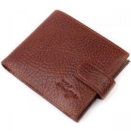 Купить - Функциональный мужской кошелек с хлястиком из натуральной кожи KARYA 21080 Светло-коричневый, фото , характеристики, отзывы