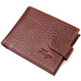 Купить Удобный мужской кошелек с хлястиком из натуральной кожи KARYA 21088 Светло-коричневый, фото , характеристики, отзывы