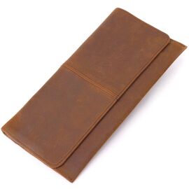 Придбати Тонкий чоловічий гаманець з натуральної вінтажної шкіри 21296 Vintage Коричневий, image , характеристики, відгуки