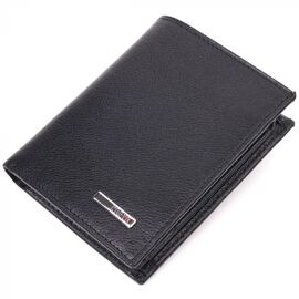 Придбати Вертикальний невеликий шкіряний гаманець без застібки KARYA 21362 Чорний, image , характеристики, відгуки