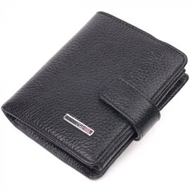 Придбати Невеликий гаманець із натуральної зернистої шкіри KARYA 21370 Чорний, image , характеристики, відгуки