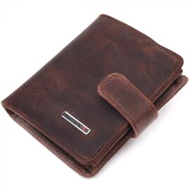 Придбати Компактний чоловічий гаманець у вінтажній шкірі KARYA 21372 Коричневий, image , характеристики, відгуки