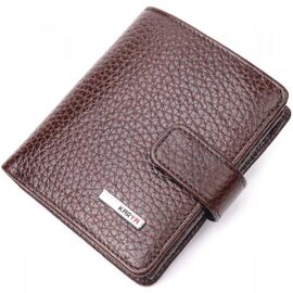 Придбати Стильний чоловічий гаманець із натуральної крупнозернистої шкіри KARYA 21373 Коричневий, image , характеристики, відгуки
