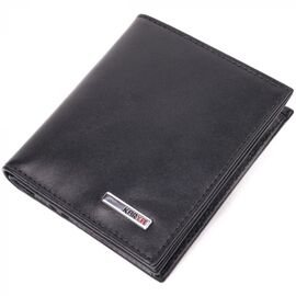 Придбати Класичний чоловічий гаманець з натуральної гладкої шкіри KARYA 21374 Чорний, image , характеристики, відгуки