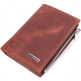 Купить - Вертикальный небольшой кошелек из винтажной кожи KARYA 21385 Коричневый, фото , характеристики, отзывы