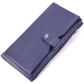 Купить - Стильный вертикальный бумажник из натуральной кожи KARYA 21423 Синий, фото , характеристики, отзывы