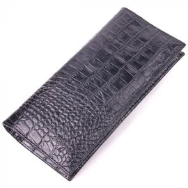 Придбати Стильний вертикальний гаманець із натуральної фактурної шкіри KARYA 21433 Чорний, image , характеристики, відгуки