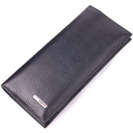 Купить - Вертикальный мужской бумажник из натуральной зернистой кожи KARYA 21436 Черный, фото , характеристики, отзывы