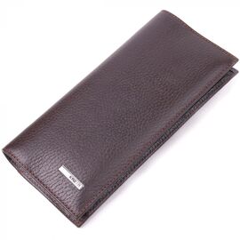 Придбати Чудовий вертикальний чоловічий гаманець із натуральної зернистої шкіри KARYA 21437 Коричневий, image , характеристики, відгуки