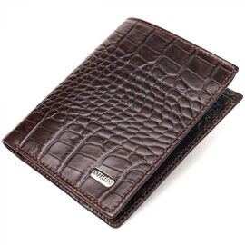 Купить Компактное мужское портмоне из натуральной фактурной кожи CANPELLINI 21496 Коричневое, фото , характеристики, отзывы