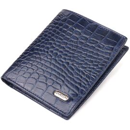Купить - Необычное мужское портмоне из натуральной фактурной кожи CANPELLINI 21499 Синее, фото , характеристики, отзывы