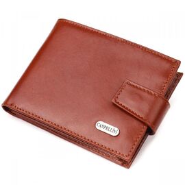 Придбати Компактний чоловічий гаманець із натуральної гладкої шкіри CANPELLINI 21508 Світло-коричневий, image , характеристики, відгуки