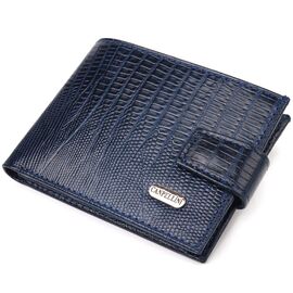 Купить - Достойный мужской кошелек из натуральной фактурной кожи CANPELLINI 21515 Синий, фото , характеристики, отзывы
