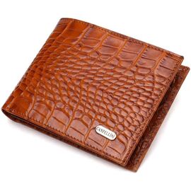 Придбати Сучасний гаманець для чоловіків з натуральної шкіри з тисненням під крокодила CANPELLINI 21574 Коричневий, image , характеристики, відгуки