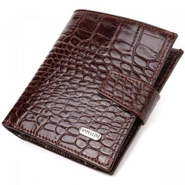 Купить Шикарный мужской бумажник из натуральной кожи с тиснением под крокодила CANPELLINI 21729 Коричневый, фото , характеристики, отзывы