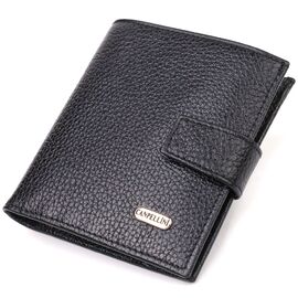 Купить - Красивый мужской бумажник из натуральной зернистой кожи CANPELLINI 21730 Черный, фото , характеристики, отзывы